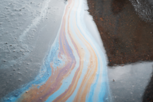 oil stains on asphalt